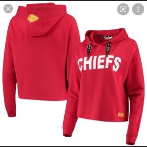 Excellent KC Chiefs DKNY Cropped Hoodie LG